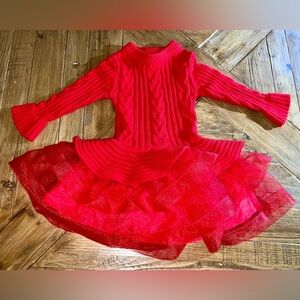 Bonnie Jean cable knit sweater dress with full tutu like skirt - size 2T